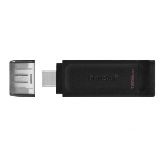 Kingston Technology DataTraveler 70, 128 GB, USB Typ-C, 3.2 Gen 1 (3.1 Gen 1), Kabel, 7 g, Schwarz