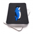 Onwomania Delfin Fisch Ozean Tier in Blau USB Stick in Alu Geschenkbox 8 GB USB 2.0