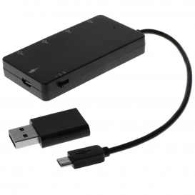 More about Micro USB Stecker auf 4x USB-A 2.0 Buchse USB Lade Hub + Micro USB Buchse Dongle Kabel - Schwarz