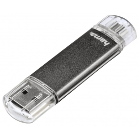 More about Hama Laeta Twin 16GB, USB 2.0, USB 2.0, Type-A, Kappe, Grau, Metall, Kunststoff
