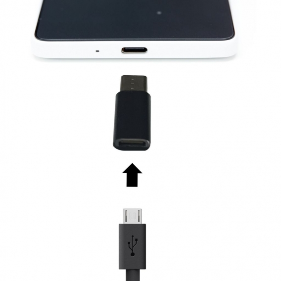 USB 3.1 Typ C Adapter SCHWARZ Micro USB Converter Stecker Type C für Cubot Cheetah 2