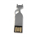 Onwomania Katze Silber aus Metall flach Funny USB Stick 32 GB USB 2.0