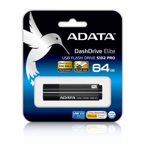 ADATA AS102P-64G-RGY, 64 GB, USB 3.0, Kappe, 19 mm, 62 mm, 11 mm