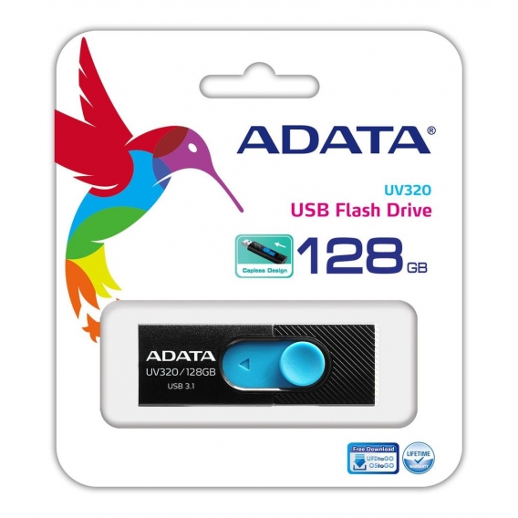 ADATA UV320 - 128 GB - USB Typ-A - 3.2 Gen 1 (3.1 Gen 1) - Dia - 7,9 g - Schwarz - Blau