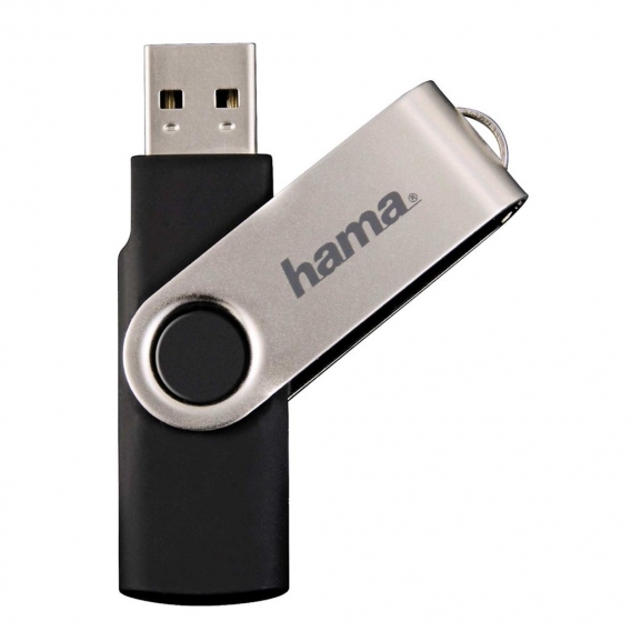Hama Rotate USB 2.0 32GB, 32 GB, USB 2.0, Drehring, Schwarz, Metall, Kunststoff, 66 mm