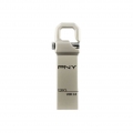PNY Hook 3.0, 128 GB, USB Typ-A, 3.2 Gen 1 (3.1 Gen 1), 50 MB/s, Ohne Deckel, Silber