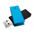 Emtec C350 Brick 2.0, 32 GB, USB Typ-A, 2.0, 15 MB/s, Drehring, Schwarz, Blau