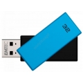 Emtec C350 Brick 2.0, 32 GB, USB Typ-A, 2.0, 15 MB/s, Drehring, Schwarz, Blau