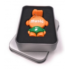 More about Onwomania Musicman Musik Kopfhörer Männchen Fugur orange grün USB Stick in Alu Geschenkbox 8 GB USB 2.0