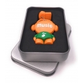 Onwomania Musicman Musik Kopfhörer Männchen Fugur orange grün USB Stick in Alu Geschenkbox 8 GB USB 2.0