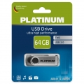 Platinum TWS USB-Stick 64 GB USB 3.0 USB-Flash-Laufwerk - Speicher-Stick in schwarz-silber inkl. Öse zur Befestigung am Schlüsse