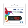 ADATA C008 8 GB, USB 2.0, Schwarz/Rot