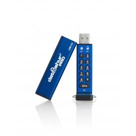 More about iStorage datAshur Pro - 128 GB - USB Typ-A - 3.2 Gen 2 (3.1 Gen 2) - 169 MB/s - Schutzhülle - Blau