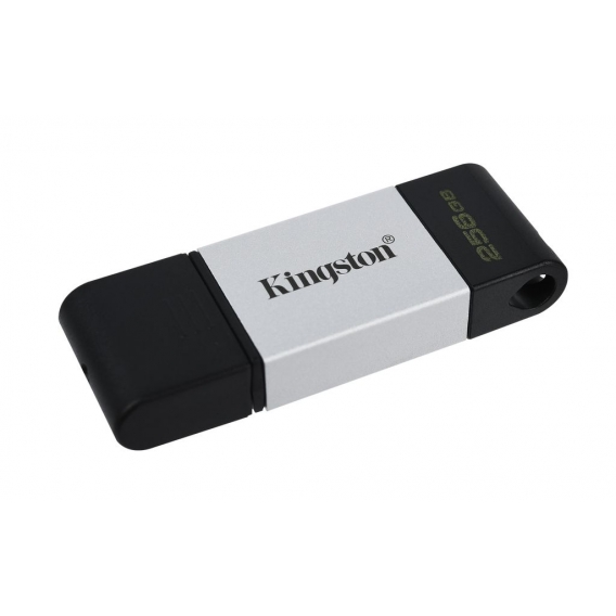 Kingston DataTraveler 80 - 256 GB - USB Typ-C - 3.2 Gen 1 (3.1 Gen 1) - 200 MB/s - Kappe - Schwarz - Silber