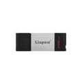 Kingston DataTraveler 80 - 256 GB - USB Typ-C - 3.2 Gen 1 (3.1 Gen 1) - 200 MB/s - Kappe - Schwarz - Silber