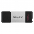 Kingston DataTraveler 80 - 128 GB - USB Typ-C - 3.2 Gen 1 (3.1 Gen 1) - 200 MB/s - Kappe - Schwarz - Silber