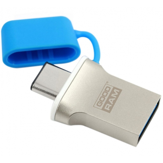 Goodram ODD3, 16 GB, USB Type-A / USB Type-C, 3.2 Gen 1 (3.1 Gen 1), 60 MB/s, Kappe, Blau, Silber