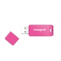 Integral 64GB USB2.0 Memory Flash Drive (Memory Stick) Neon Pink