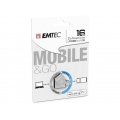 Emtec T250B, 16 GB, USB Type-A / Micro-USB, 2.0, Drehring, Edelstahl