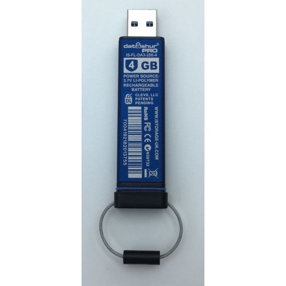 iStorage datAshur Pro USB3 256-bit 4GB - 4 GB - USB Typ-A - 3.2 Gen 1 (3.1 Gen 1) - 139 MB/s - Schut iStorage