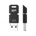 Silicon Power Mobile C50 - 32 GB - USB Type-A / USB Type-C / Micro-USB - 3.2 Gen 1 (3.1 Gen 1) - andere - 5,2 g - Schwarz