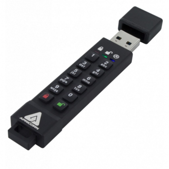 Apricorn 8GB Aegis Secure Key 3z - 8 GB - USB Typ-A - 3.2 Gen 1 (3.1 Gen 1) - 190 MB/s - Kappe - Sch Apricorn