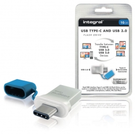 More about Integral 16GB USB3.0 Memory Flash Drive (Memory Stick) Type-C Fusion Metal Blue