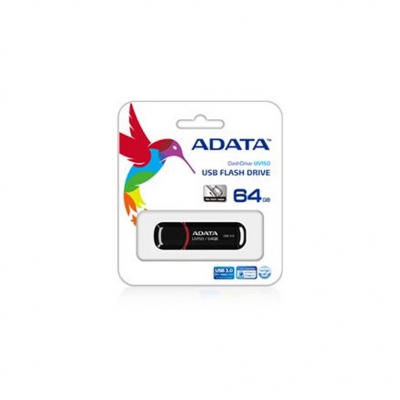 ADATA 64GB DashDrive UV150 - 64 GB - USB Typ-A - 3.2 Gen 1 (3.1 Gen 1) - Kappe - 9 g - Schwarz
