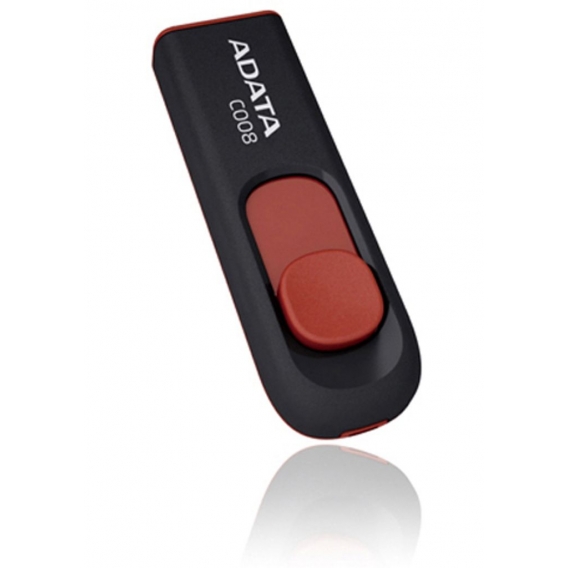 ADATA C008 64GB, 64 GB, USB Typ-A, 2.0, Dia, 10 g, Schwarz, Rot