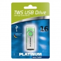 Platinum TWS USB-Stick 16 GB USB 2.0 USB-Flash-Laufwerk - Speicher-Stick in neon grün-silber inkl. Öse zur Befestigung am Schlüs