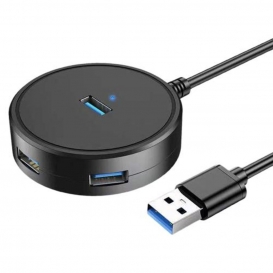 More about 4 Ports USB 3.0 Data Hub USB Splitter Professionelles Premium-Zubehör Weitgehend kompatibel Farbe Schwarz