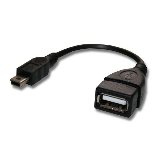 vhbw Adapter OTG kompatibel mit Odys Loox, Chrono, Loox Grimm Edition Mobilgerät - Kabeladapter von Mini-USB (männlich) auf USB 