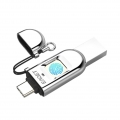EAGET FU68 128 GB USB-Flash-Laufwerk Typ C USB3.0 Dual-Port-Metall-Fingerabdruck-Verschluesselung U-Diskette fuer Smartphone-PC-