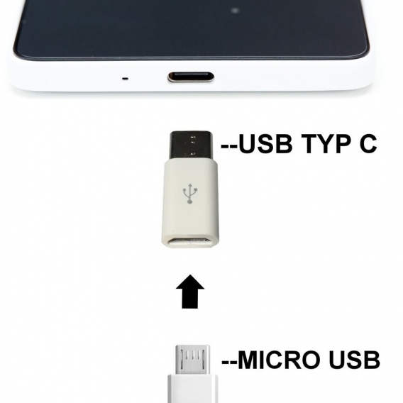 USB 3.1 Typ C Adapter WEIß Micro USB Converter Stecker Type C für Cubot Cheetah 2