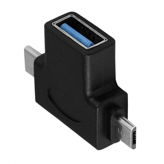 2-in-1 Micro USB 3.0 & 3.0 Typ C OTG Adapter, USB-C Stecker Micro USB Stecker auf USB-A 3.0 Buchse Konverter