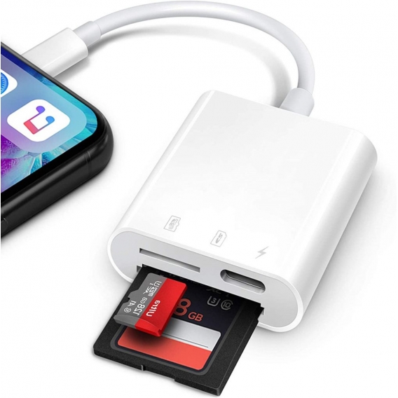 3 in 1 Lighting Kartenleser USB TF SD Card Reader für iPhone iPad Adapter