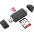 3.0 USB Typ C Kartenleser, SD / Micro SD Kartenleser Speicherkartenleser mit Micro USB OTG, USB 3.0 Adapter für Samsung, Huawei,