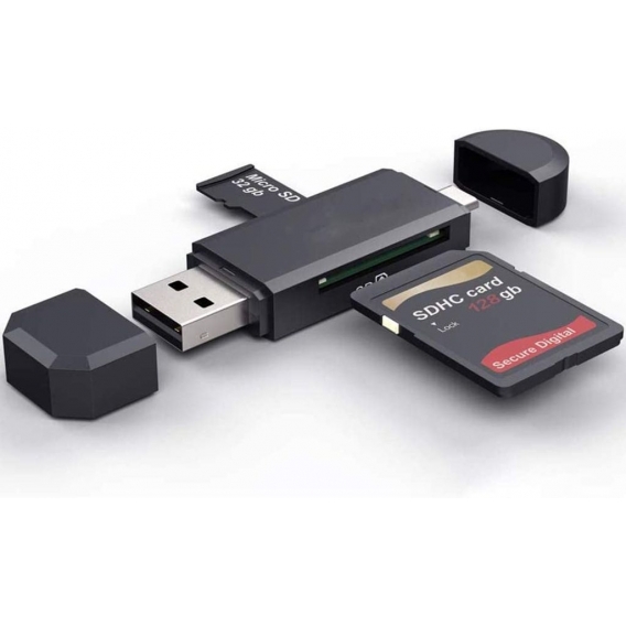 3.0 USB Typ C Kartenleser, SD / Micro SD Kartenleser Speicherkartenleser mit Micro USB OTG, USB 3.0 Adapter für Samsung, Huawei,