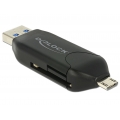 Delock Micro USB OTG Card Reader + USB 3.0 A male - Kartenleser (MS, MMC, SD, microSD, SDHC, SDXC) - USB 2.0/USB 3.0