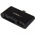 StarTech.com On-the-Go USB Kartenleser für mobil Geräte - SD & Micro SD Karten, MicroSD (TransFlash),MiniSD,MMC,SD, Schwarz, 480