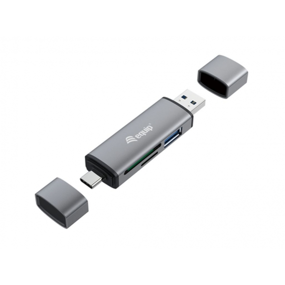 EQUIP Kartenleser USB 3.0 HUB SB-C & USB-A SD/MicroSD