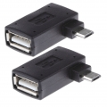 2pcs Micro-USB 2.0 OTG-Host-Adapter 90 grad Recht Winkel mit USB 2.0-Speicherkartenleser und USB Port Für Tablet-Handy