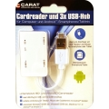 Carat USB 2.0 Dual Hub + Reader SD/SDC white