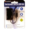 Carat USB 2.0 Dual Hub + Reader SD/SDC black Kartenlesegerät