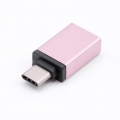 vhbw USB Typ C auf USB 3.0 Adapter kompatibel mit Smartphone, Tablet, Notebook - OTG-Highspeed-Adapter, Rosa