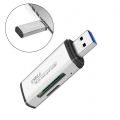 2-in-1 USB-C Speicherkartenleser für SDXC, SDHC, SD, MMC, RS-MMC, Mikro-SDXC, Mikro-SD, Mikro-SDHC und UHS-I Karten(Silber-)