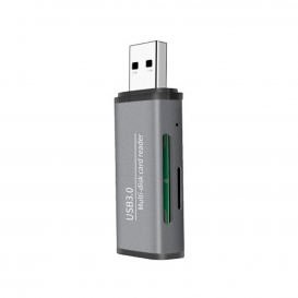 More about 2-in-1 USB-C Speicherkartenleser für SDXC, SDHC, SD, MMC, RS-MMC, Mikro-SDXC, Mikro-SD, Mikro-SDHC und UHS-I Karten(grau)
