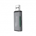 2-in-1 USB-C Speicherkartenleser für SDXC, SDHC, SD, MMC, RS-MMC, Mikro-SDXC, Mikro-SD, Mikro-SDHC und UHS-I Karten(grau)
