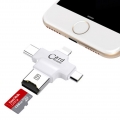 SD Card Reader, 4 in 1 TF/SD Kartenleser USB Kartenlesegerät Kompatibel mit Alle Smartphones Android Type- C Phones Mit OTG-Funk