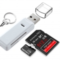 USB 3.0 Kartenleser, Hochgeschwindigkeits  SD / Micro SD Kartenleser  unterstützt SD / Micro-SD / TF / SDHC / SDXC / MMC - kompa